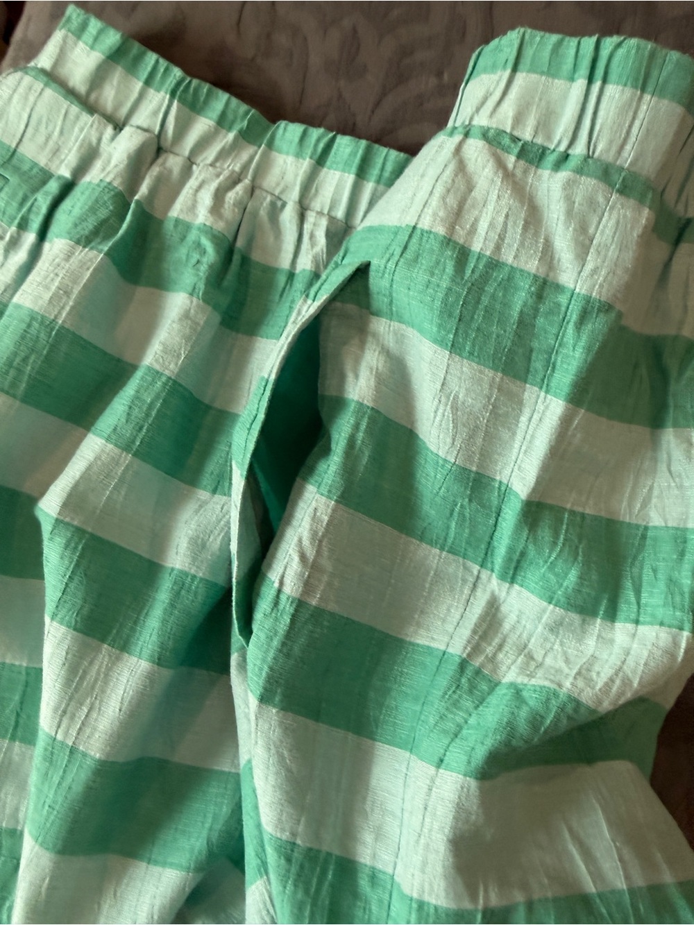 LOFT Mint and Kelly Green Striped A-Line Skirt - Picture 5 of 7